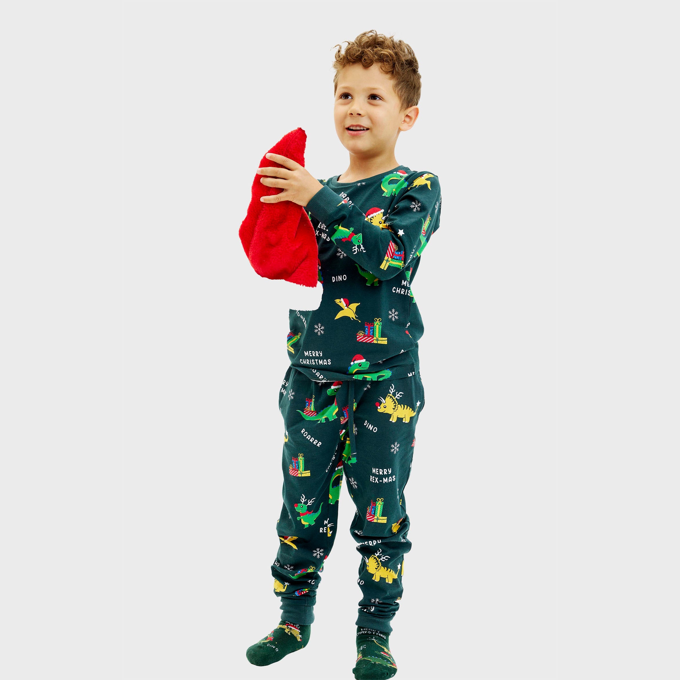 Dino julepyjamas - Barn.